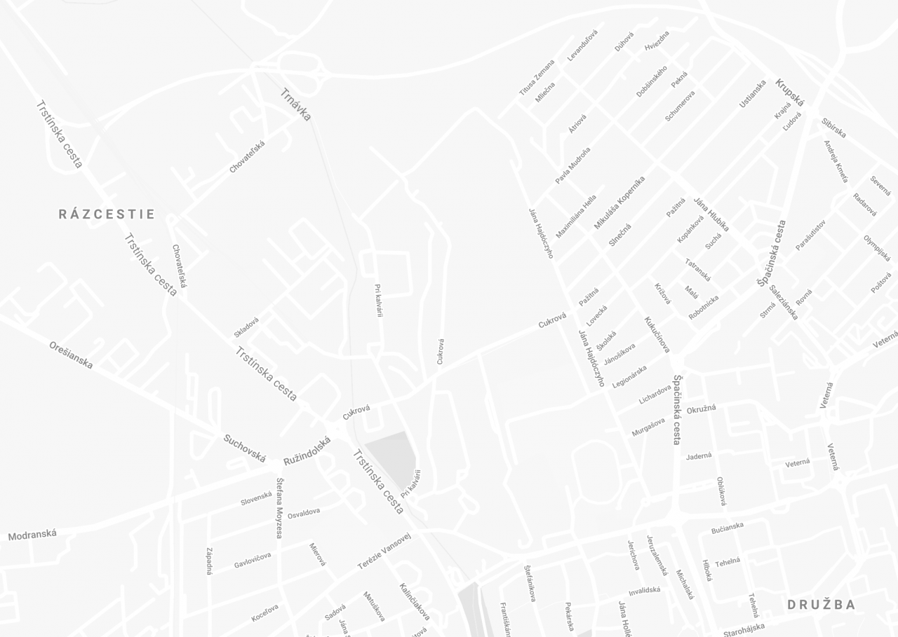 final 1 mapa vilky cukrova 2 izbove byty v Trnave